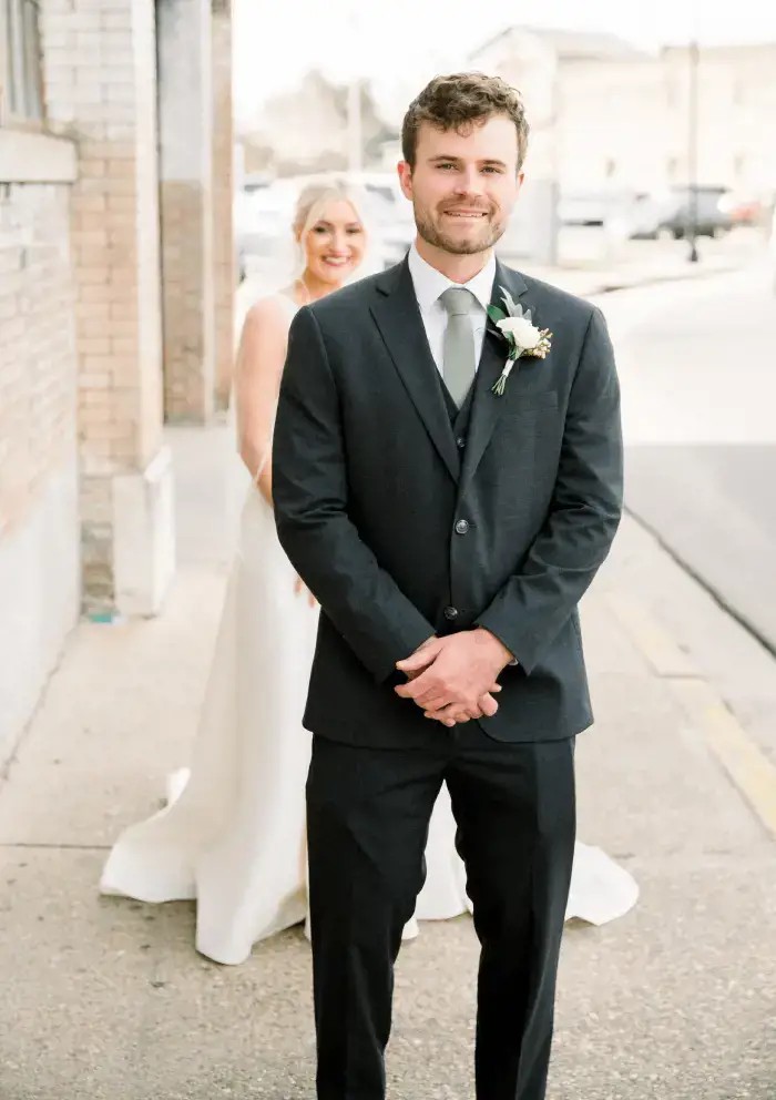 Couple in evening clothes