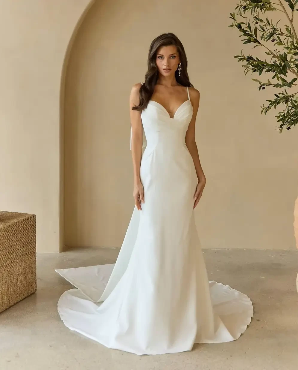 model wearing a wedding gown