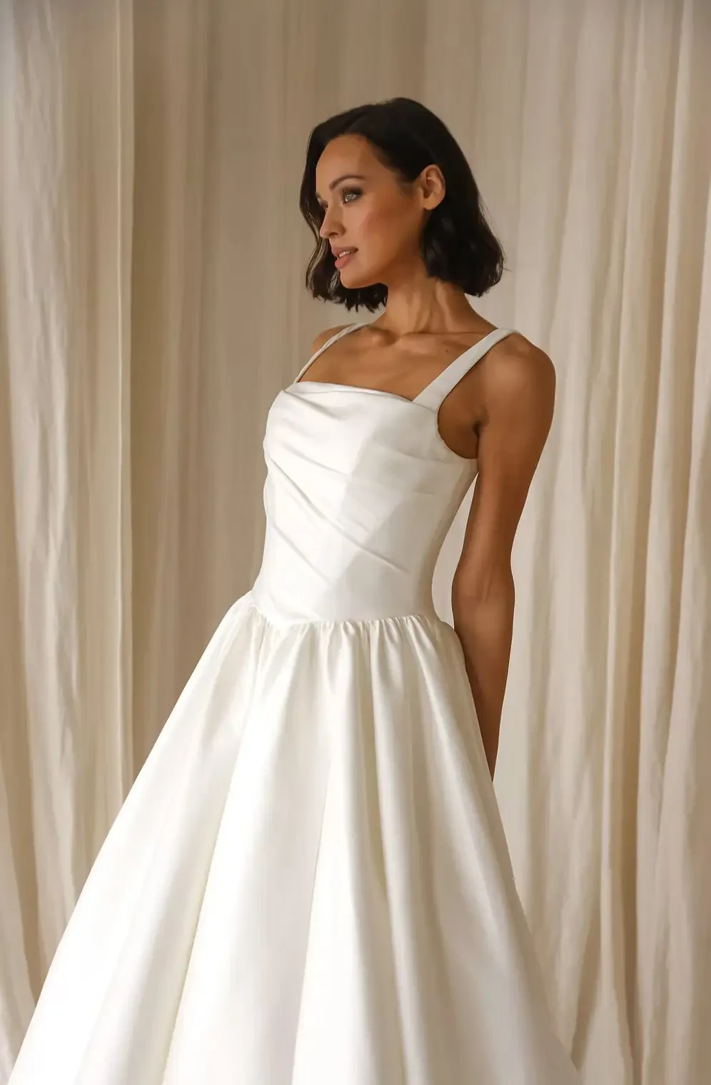 model wearing a wedding gown