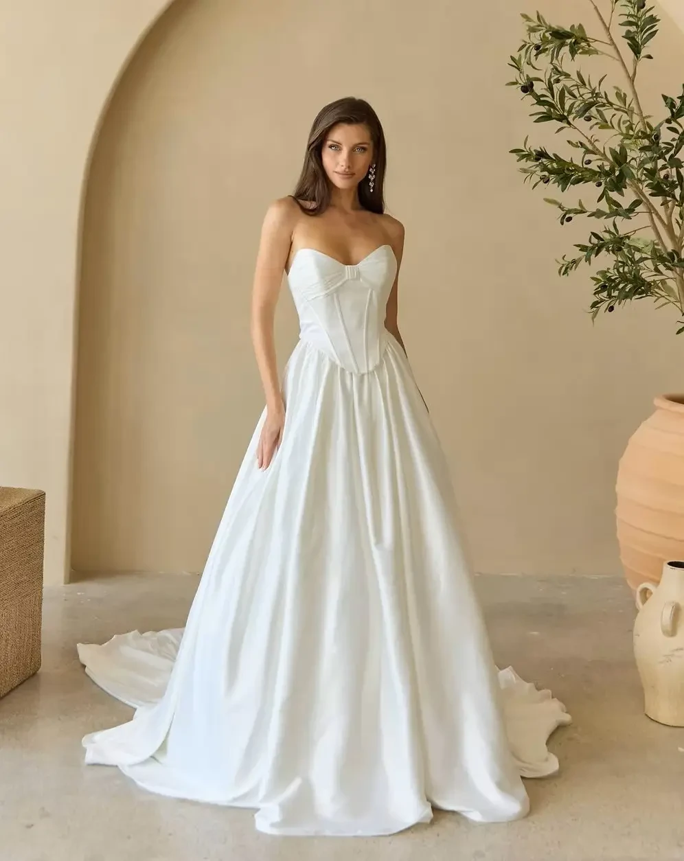 model wearing a wedding gown