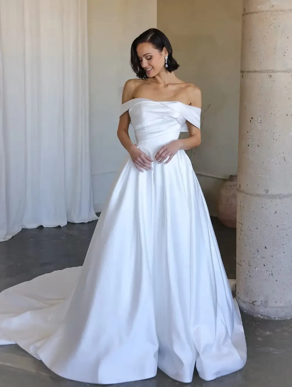 model wearing a wedding gown