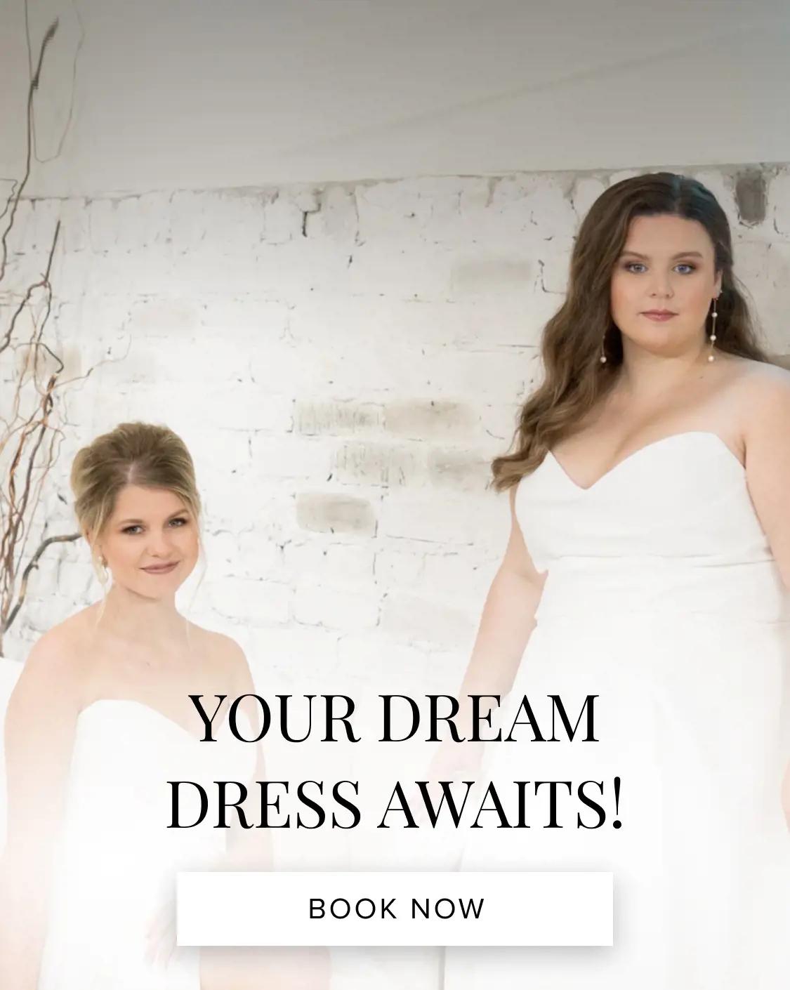 "Your Dream Dress Awaits!" banner for mobile